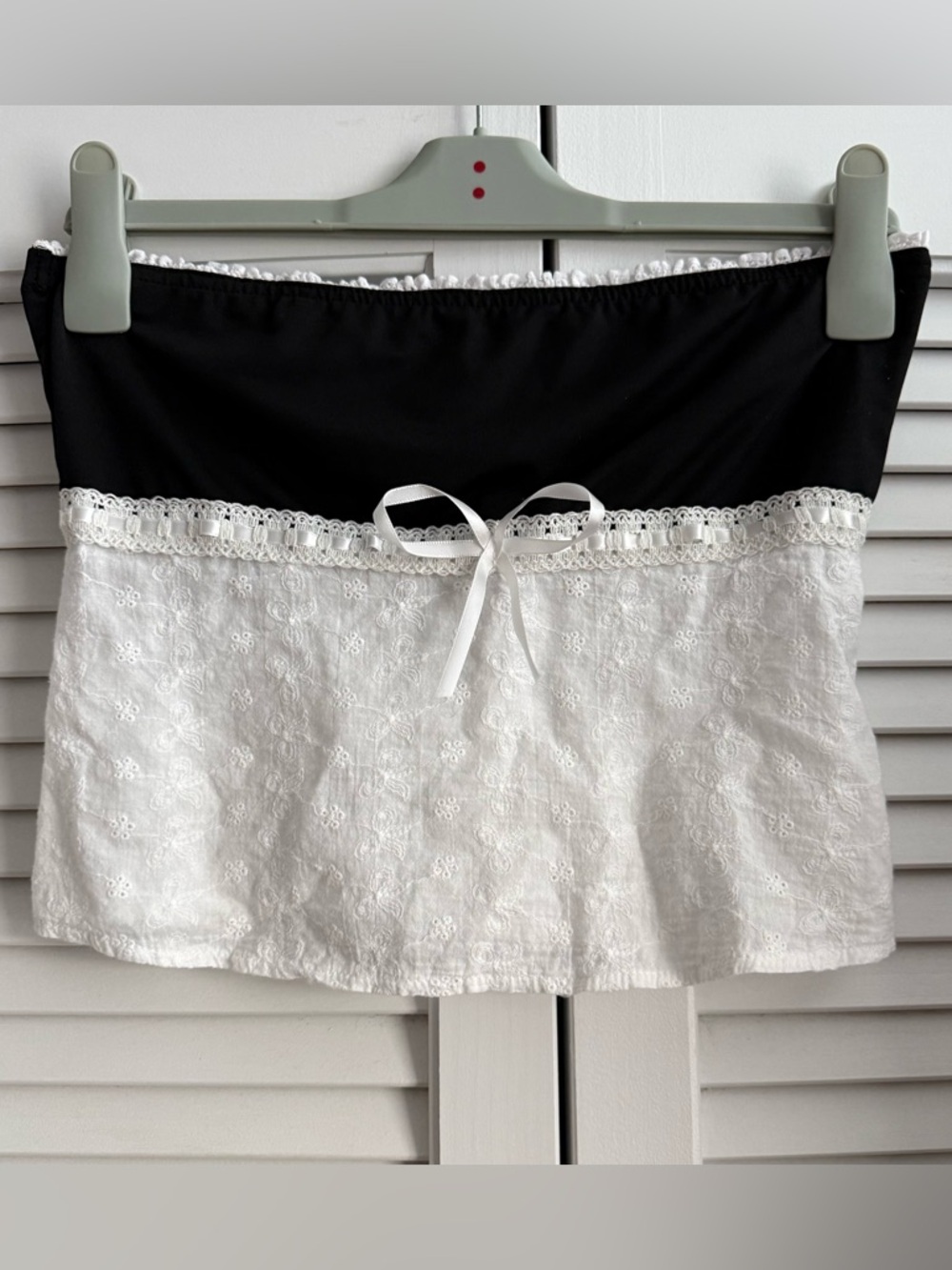 Black & White Lace Bandeau Top